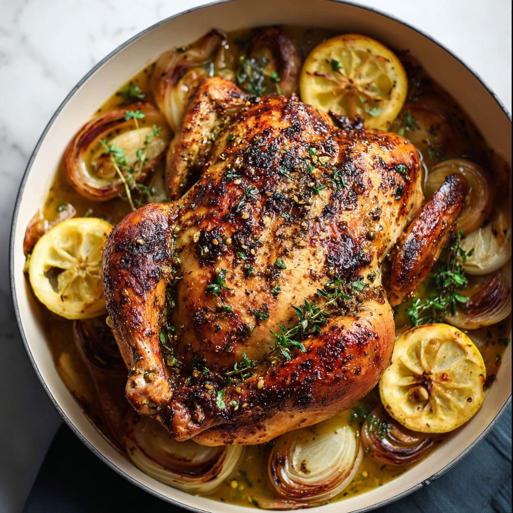 Creamy Lemon Herb Pot Roasted Whole Chicken Recipe - Recipe Image