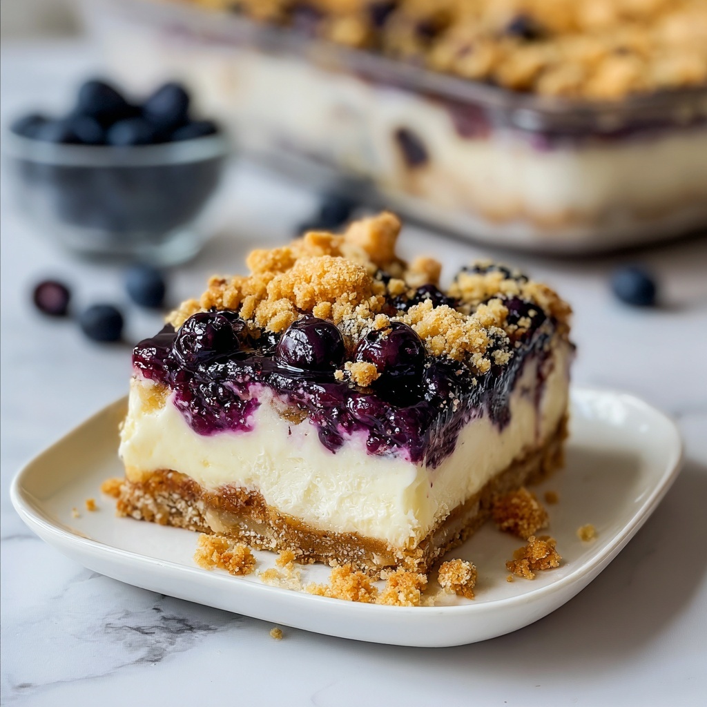 Lavender and Blueberry Cheesecake Bars Recipe - Recipe Image