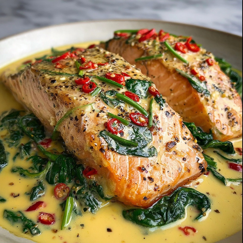 Creamy Roasted Red Pepper Salmon Recipe - Recipe Image