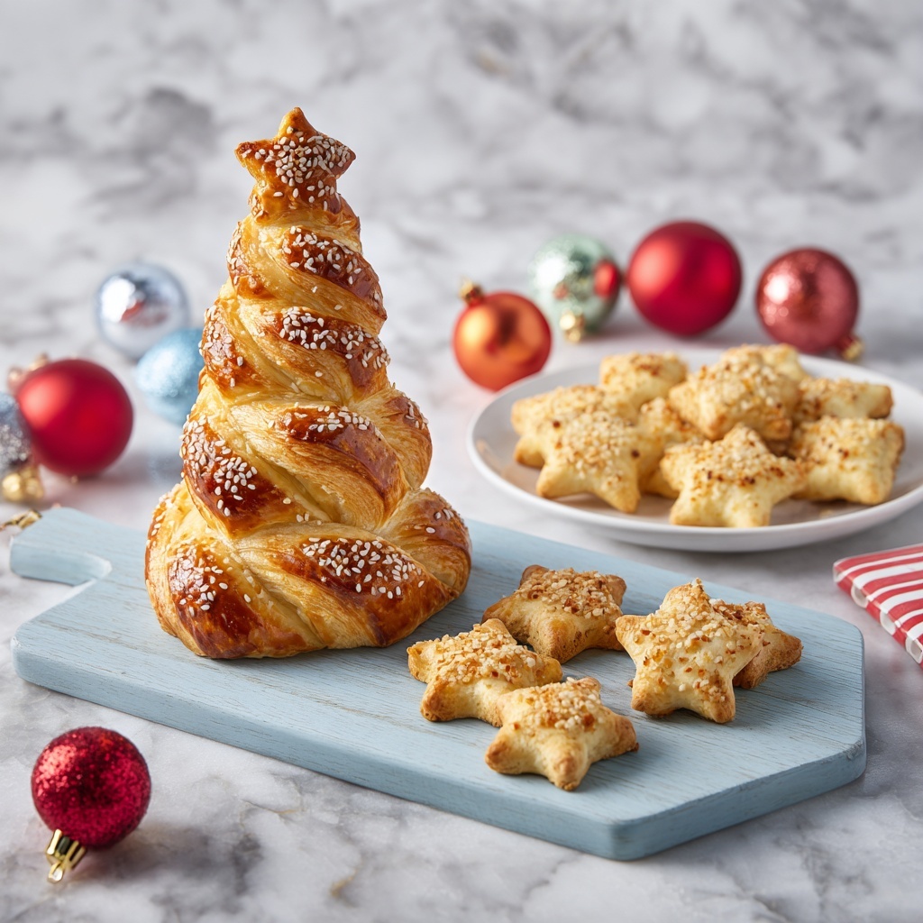 Puff Pastry Pesto Christmas Trees Recipe - Recipe Image