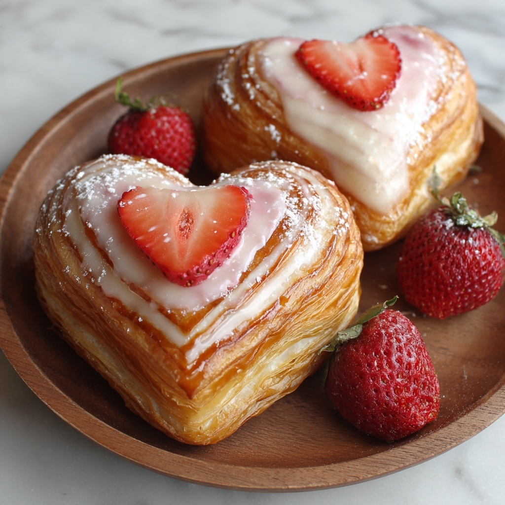 Strawberry Cream Cheese Heart Danishes Recipe - Recipe Image
