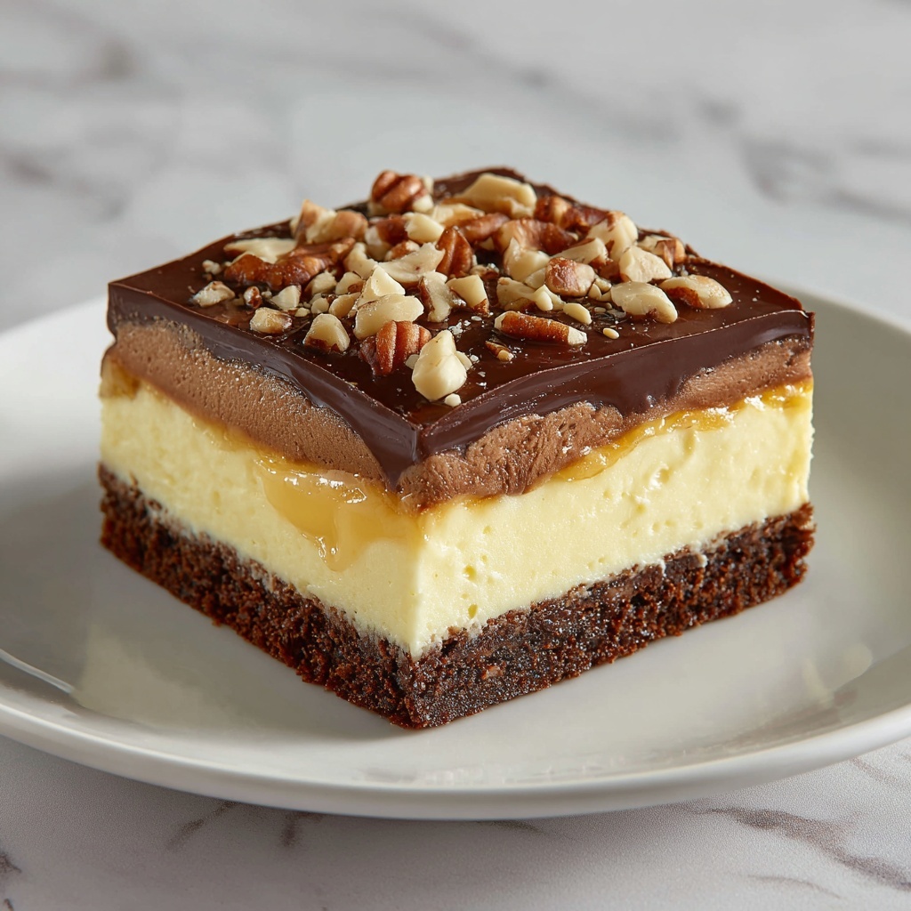 Chocolate Pecan Ooey Gooey Butter Bars Recipe - Recipe Image