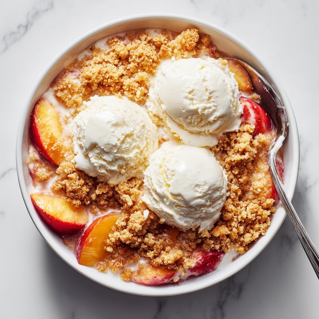 Peach Cobbler with Vanilla Ice Cream Recipe - Recipe Image