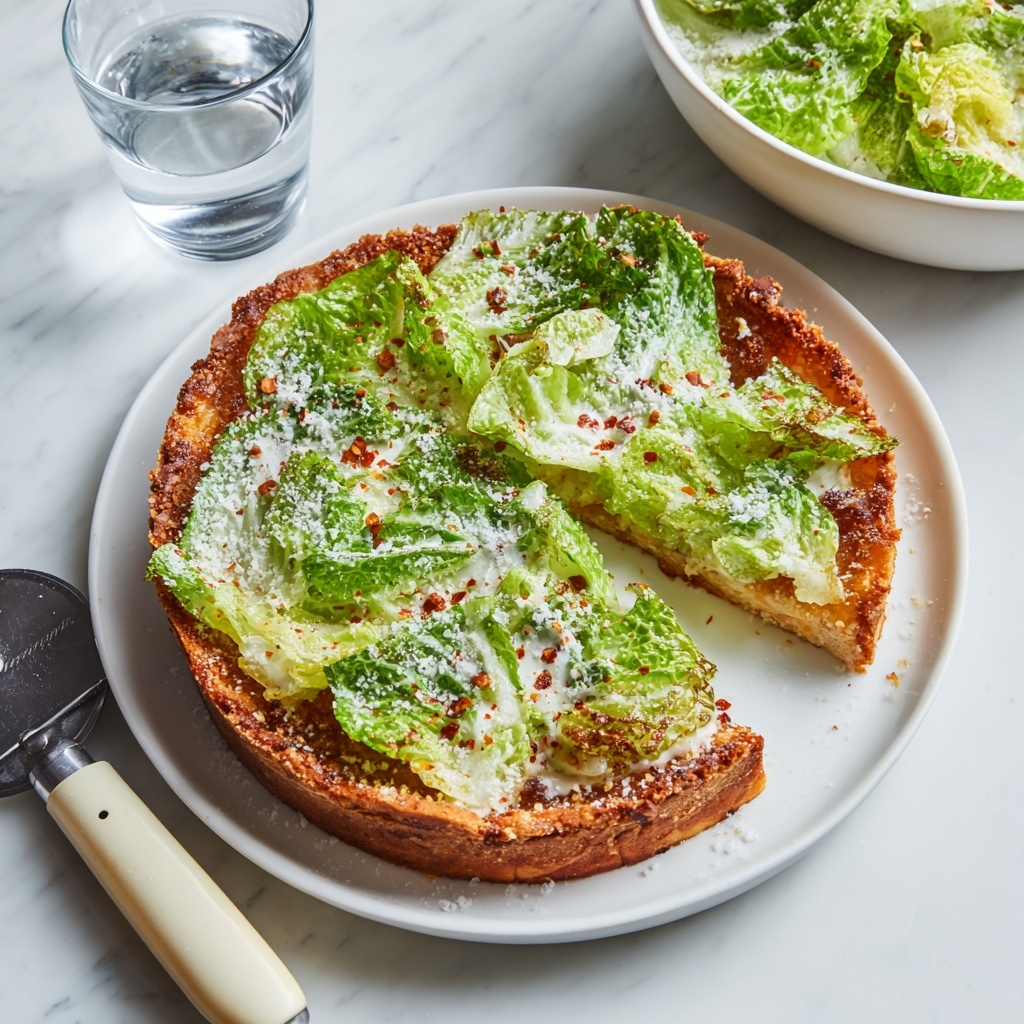 High-Protein Chicken Caesar Salad Pizza Recipe - Recipe Image