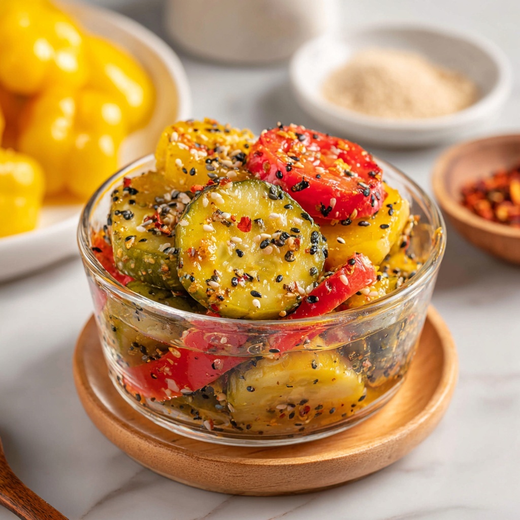 Cucumber and Sweet Pepper Salad with Sesame Ginger Dressing Recipe - Recipe Image