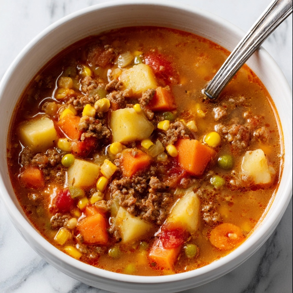 Ground Beef Vegetable Soup Recipe - Recipe Image