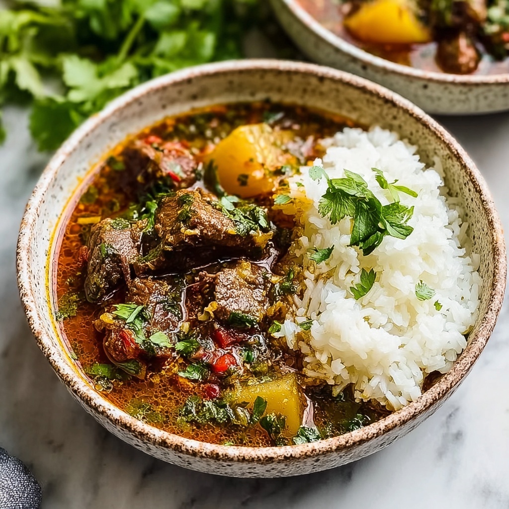 Persian Inspired Herb and Beef Stew with Rice Recipe - Recipe Image