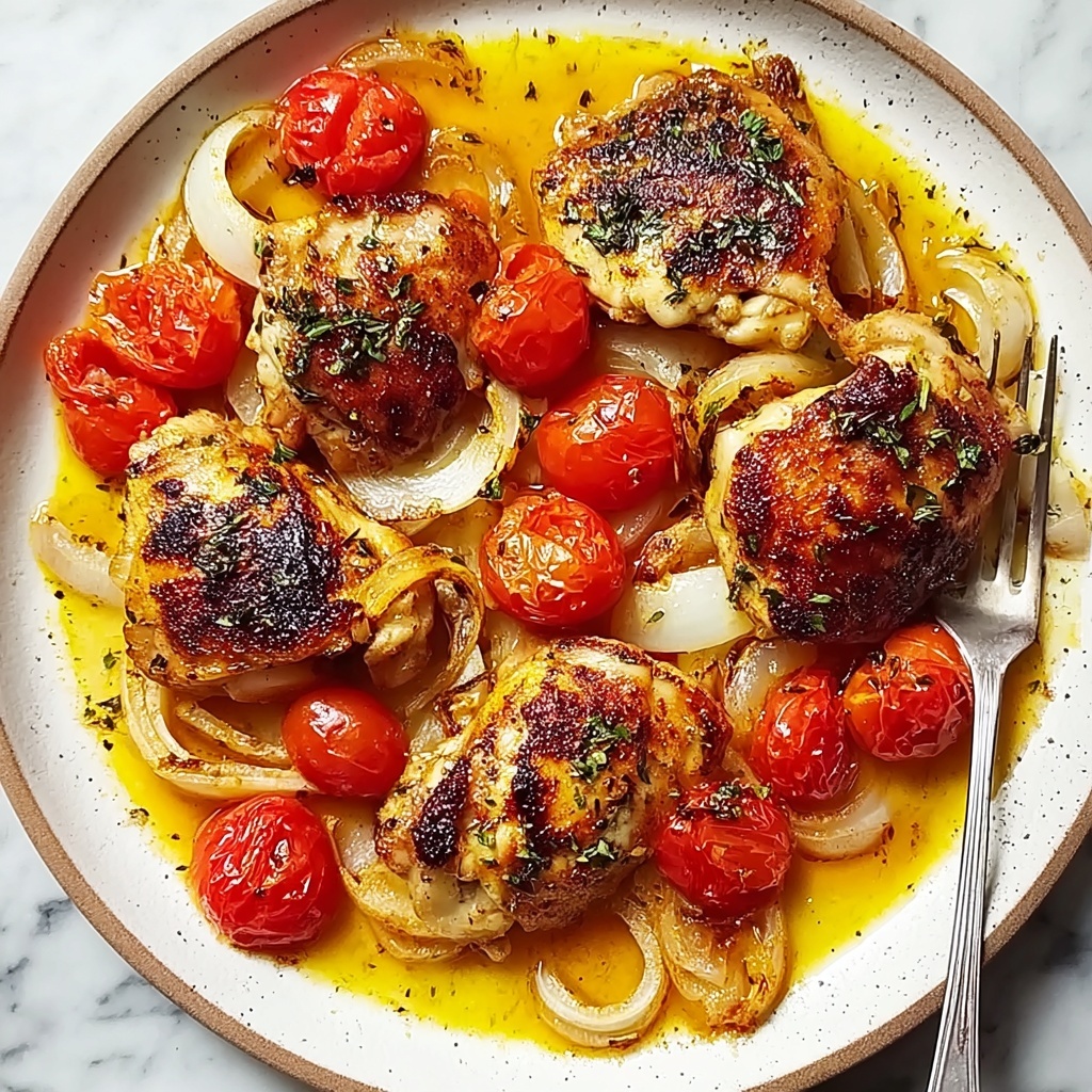 Spicy Vinegar Chicken over Tomatoes Recipe - Recipe Image