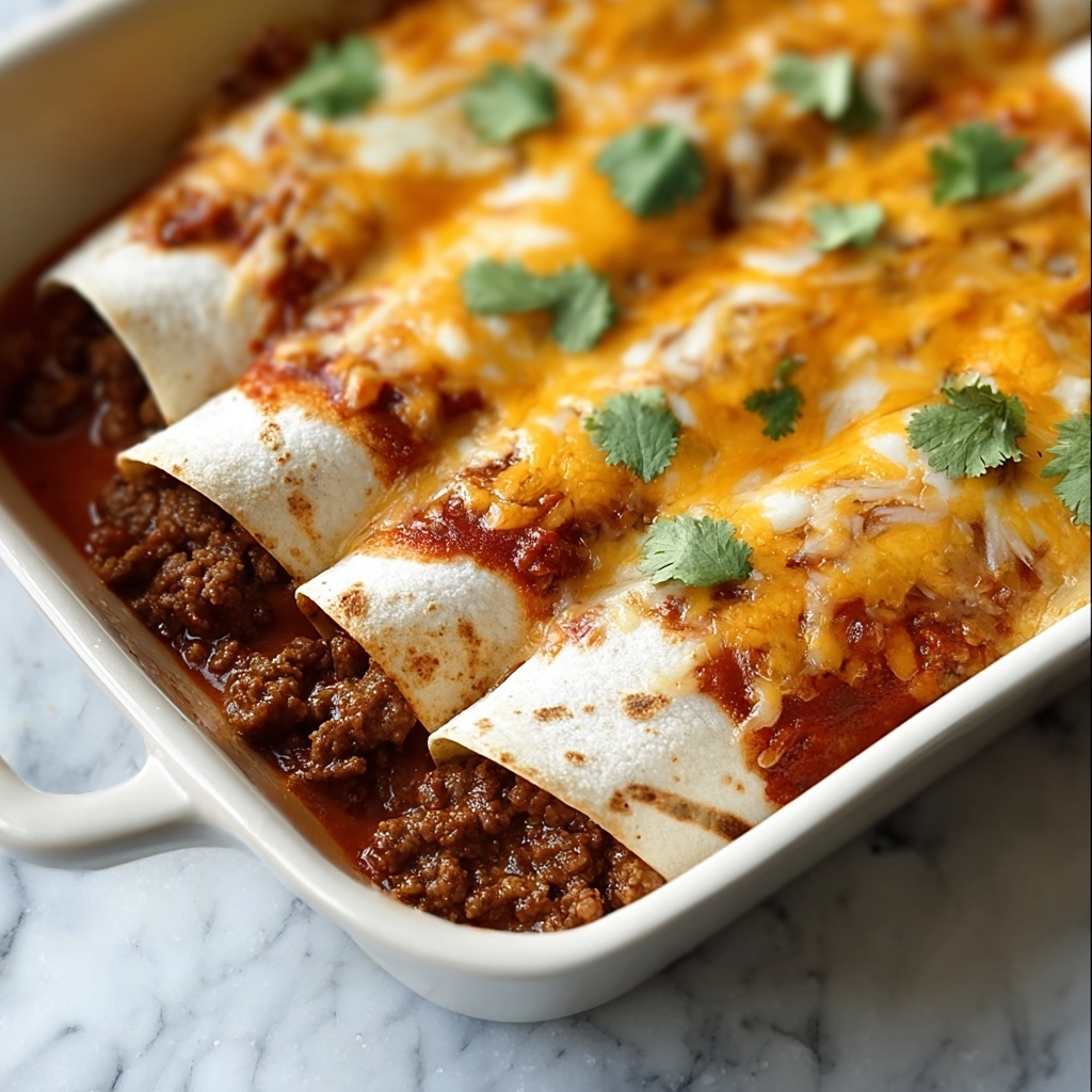 Cheesy Beef & Bean Enchiladas Recipe - Recipe Image