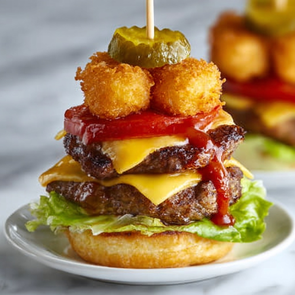 Mini Tater Tot Cheeseburgers Recipe - Recipe Image