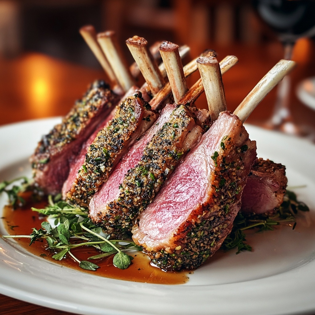 Herb-Crusted Rack of Lamb with Garlic and Rosemary Recipe - Recipe Image