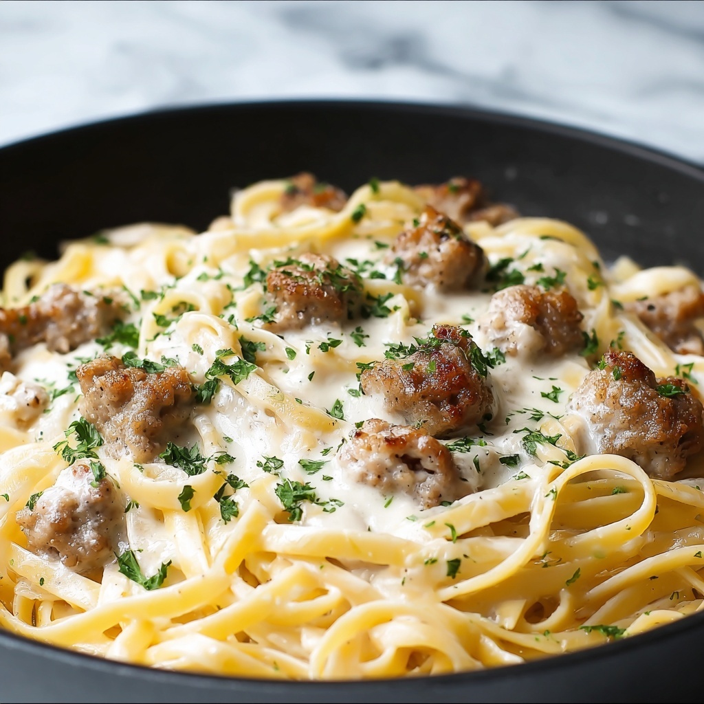 One-Pot Creamy Beef and Garlic Butter Pasta Recipe - Recipe Image