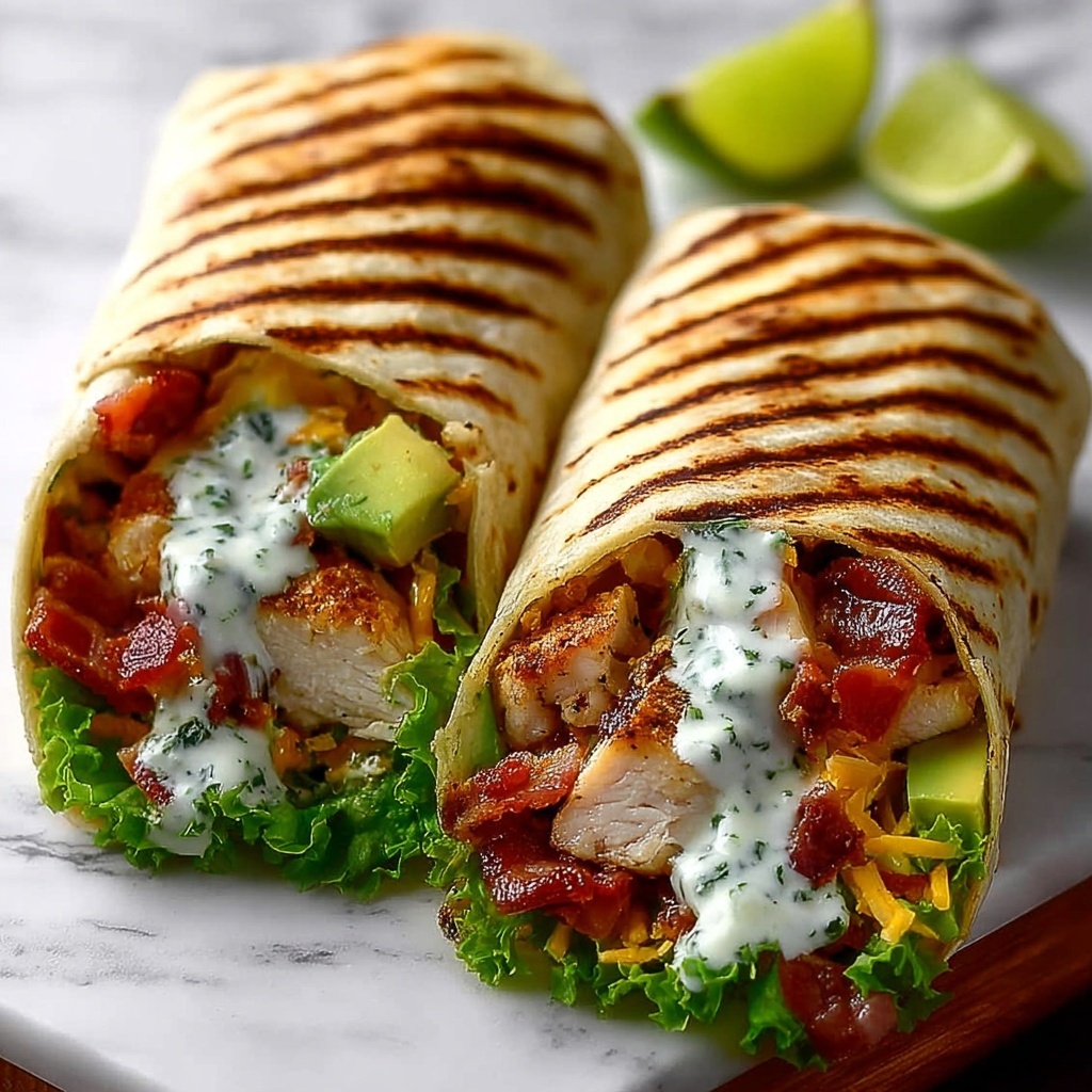 Chicken Avocado Ranch Burritos with Lime Wedges Recipe - Recipe Image