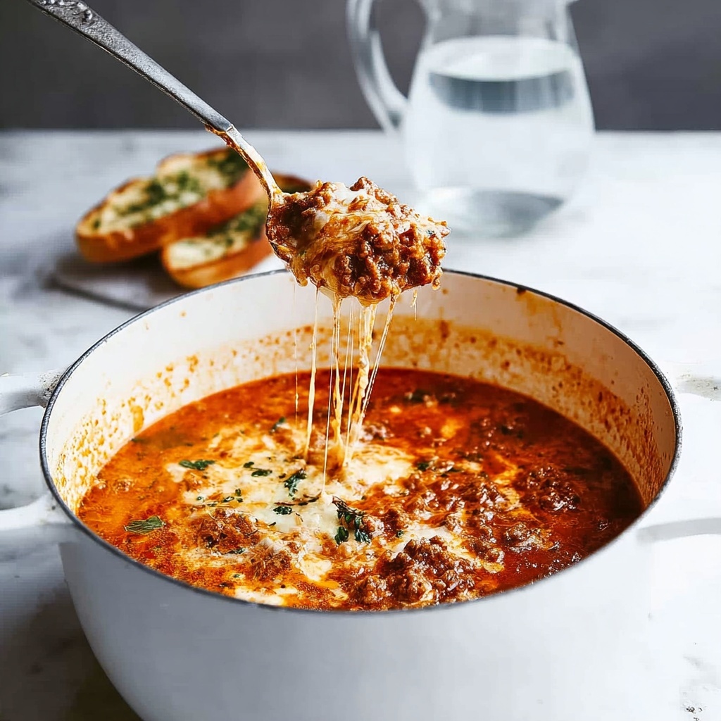 One Pot Lasagna Soup Recipe - Recipe Image