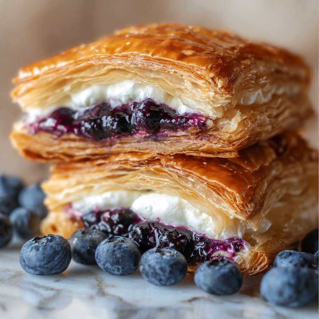 Blueberry Cream Cheese Puff Pastry Recipe - Recipe Image