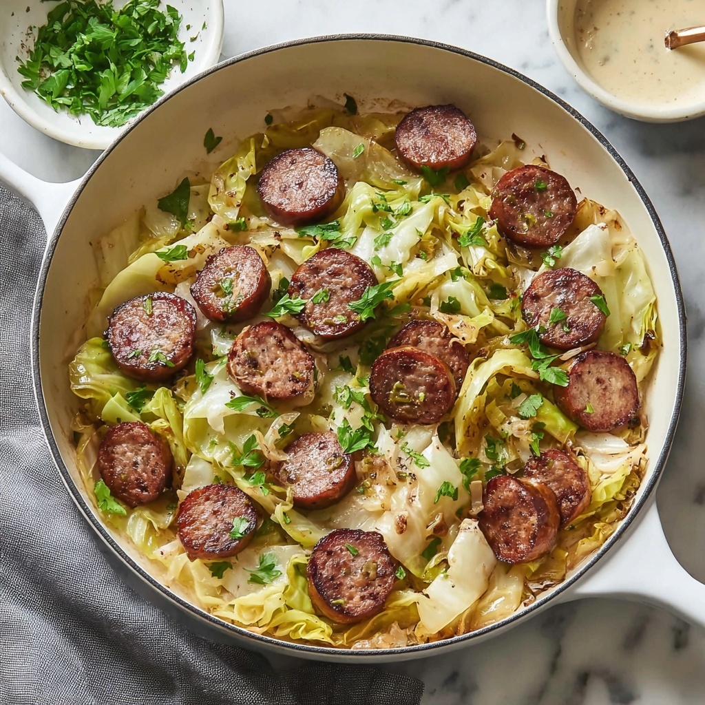 Kielbasa and Cabbage Skillet with Mustard Vinaigrette Recipe - Recipe Image