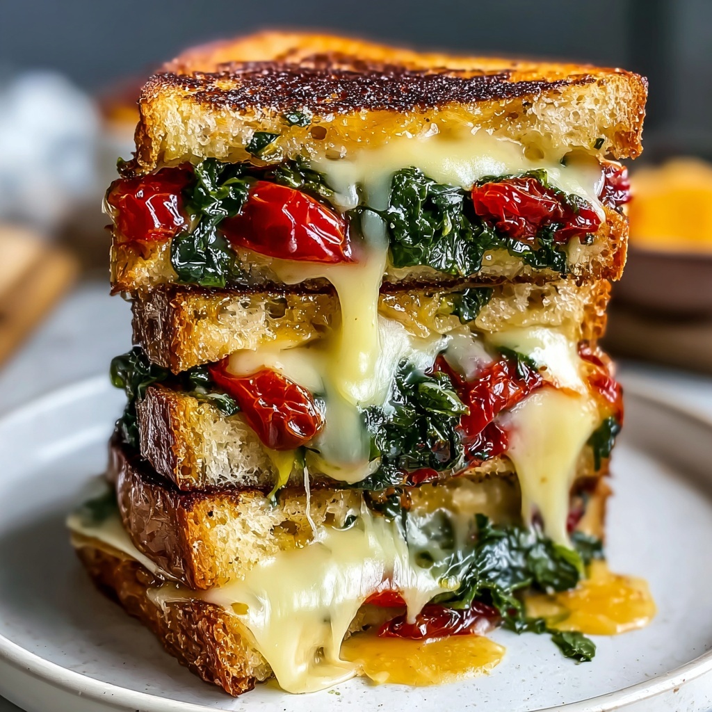 Mediterranean Spinach Grilled Cheese Recipe - Recipe Image