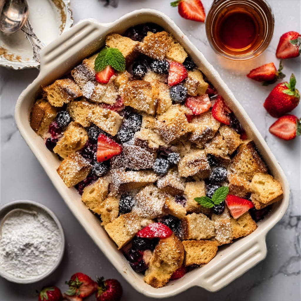 Berries and Cream Stuffed French Toast Casserole Recipe - Recipe Image
