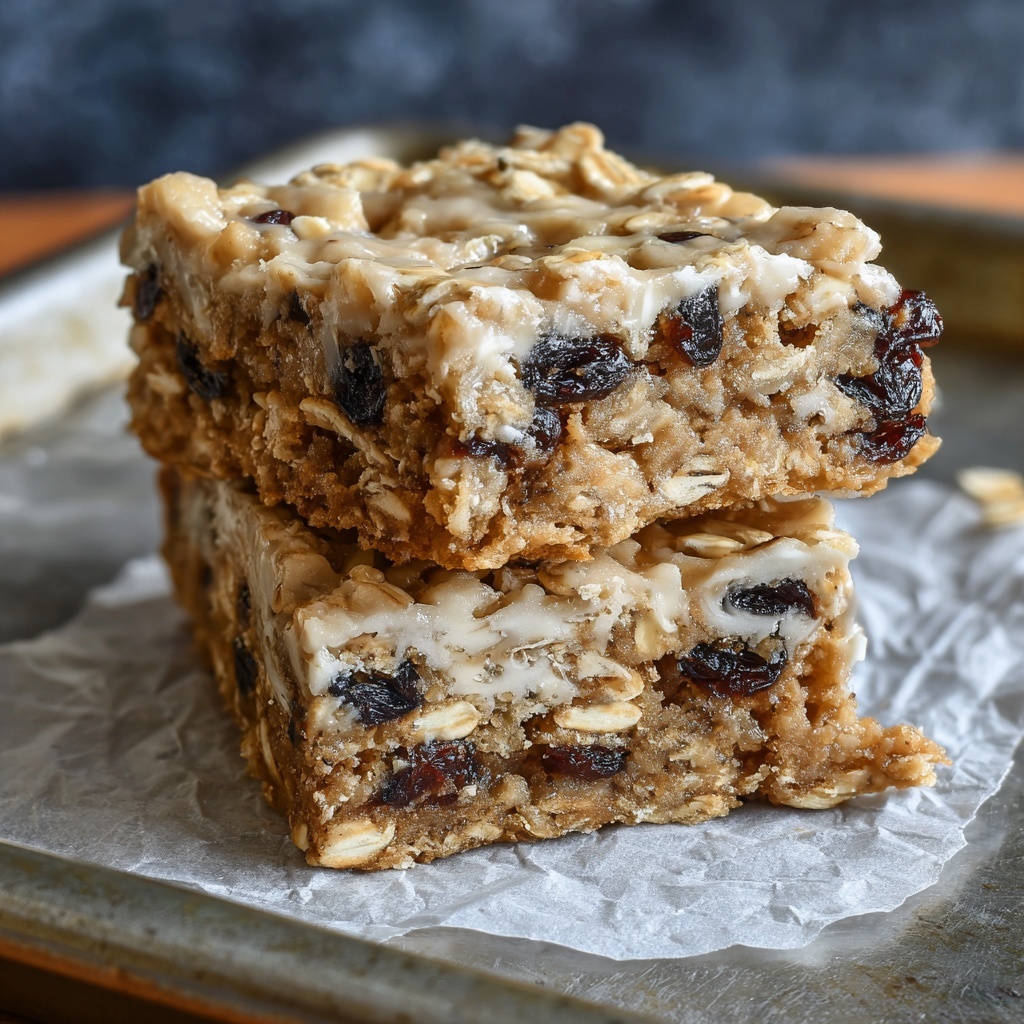Oatmeal Raisin Cookie Bars Recipe - Recipe Image