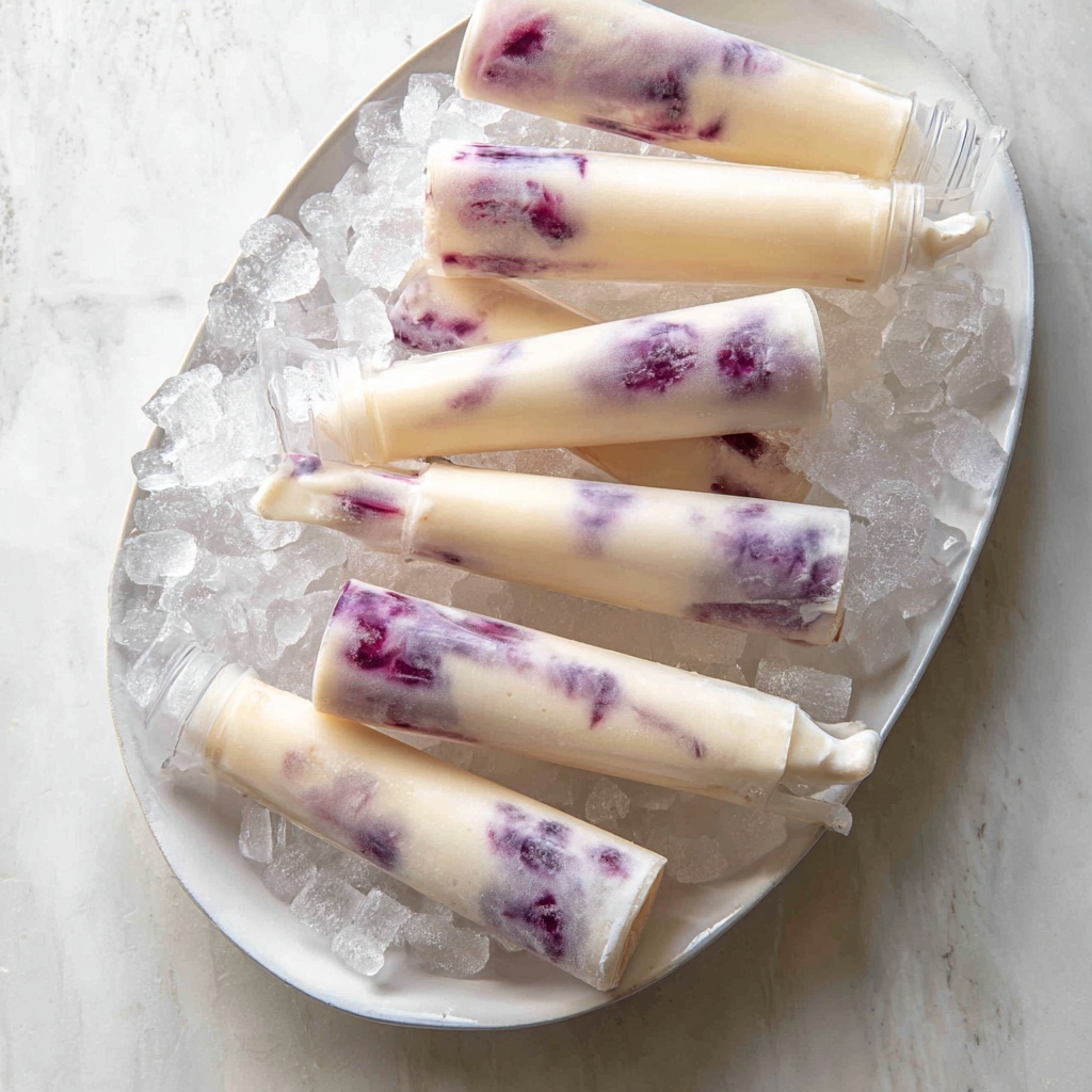 Blackberry, Pineapple, and Coconut Swirl Italian Ice Pops Recipe - Recipe Image