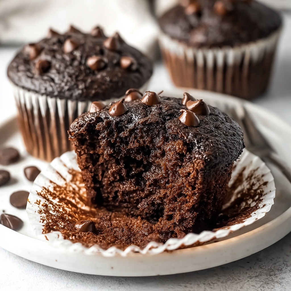 Healthy Double Chocolate Zucchini Muffins Recipe - Recipe Image