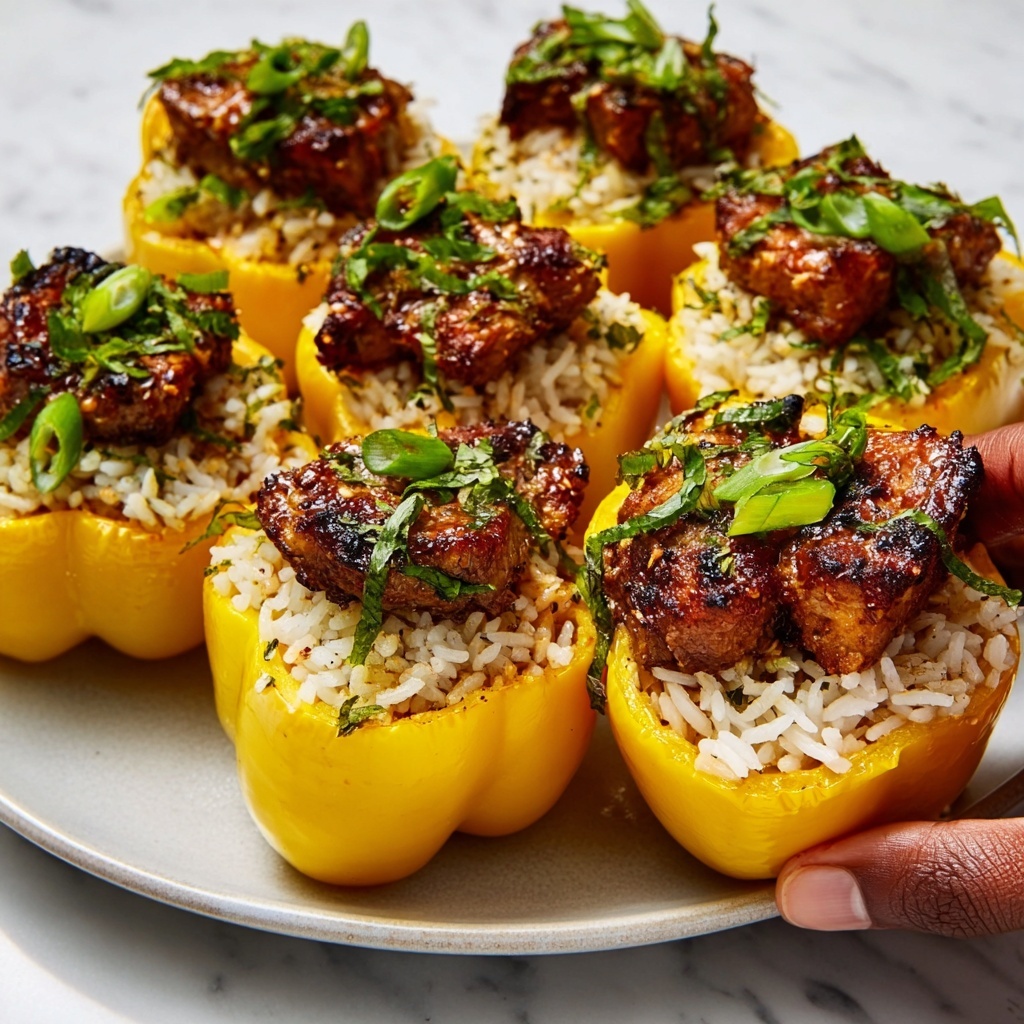 Teriyaki Pineapple Chicken Rice Stuffed Peppers Recipe - Recipe Image