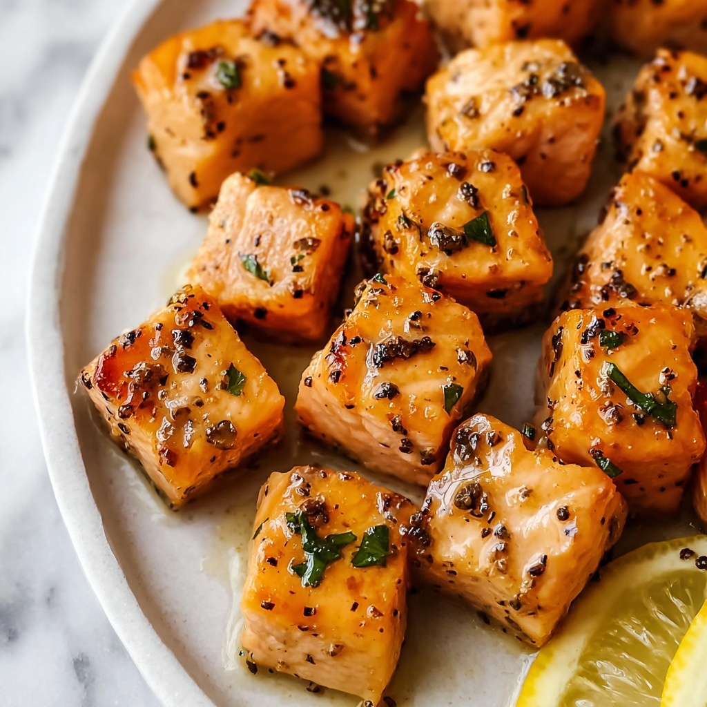Lemon Garlic Air Fryer Salmon Bites Recipe - Recipe Image