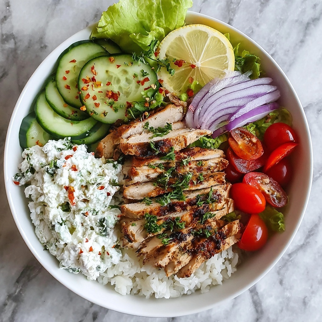 Greek Chicken Bowls with Tzatziki and Fresh Veggies Recipe - Recipe Image