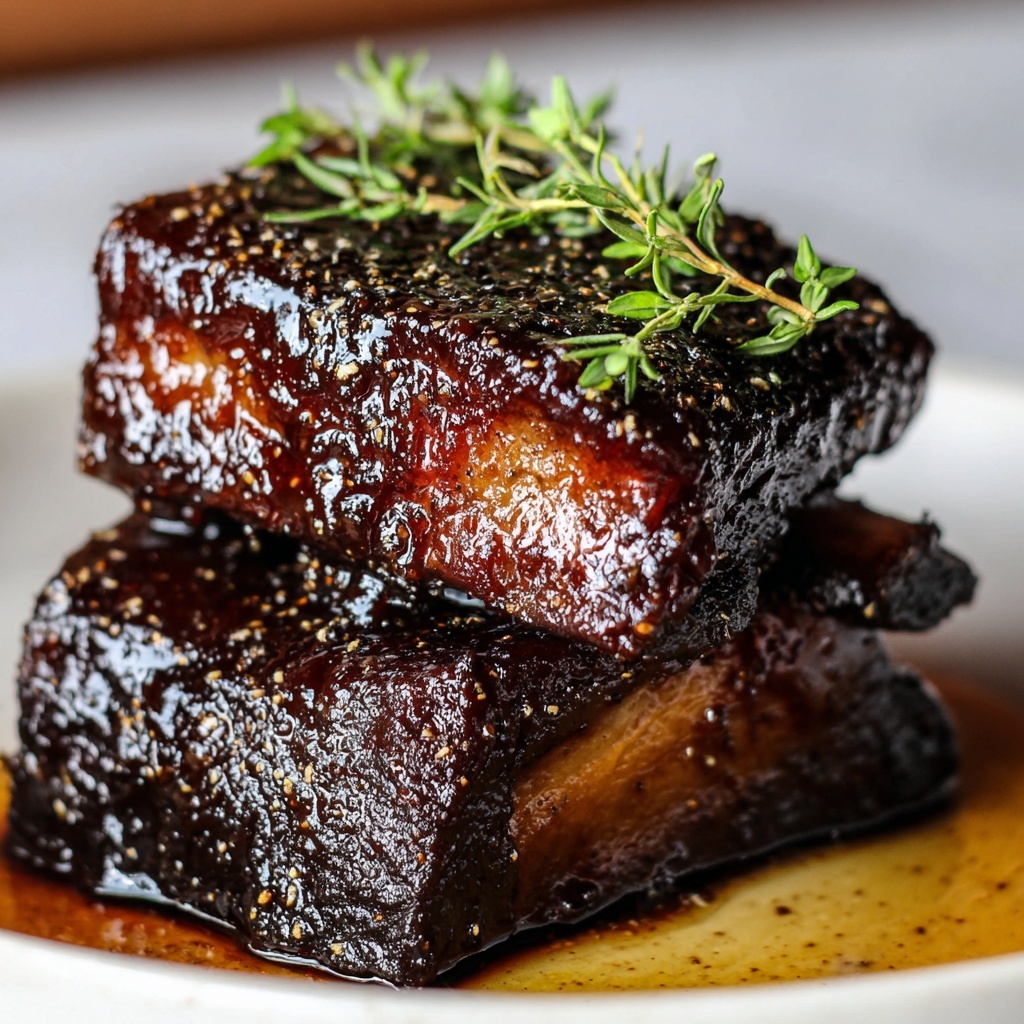Braised Short Ribs with Red Wine and Herbs Recipe - Recipe Image