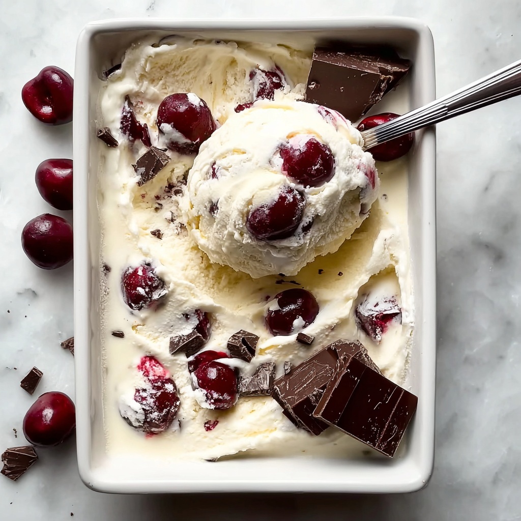 No-Churn Chocolate Cherry Ice Cream Recipe - Recipe Image