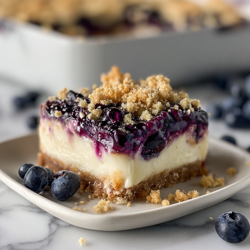 Lavender and Blueberry Cheesecake Bars Recipe - Recipe Image