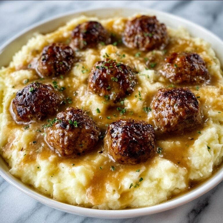 Meatball Mashed Potato Bake Recipe