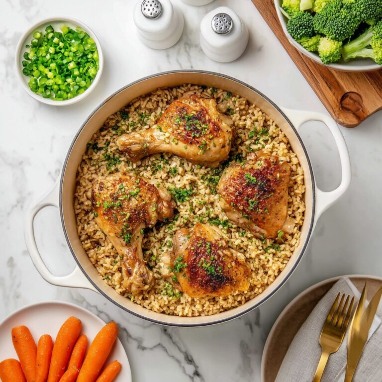 One Pot Chicken Thighs and Rice Recipe