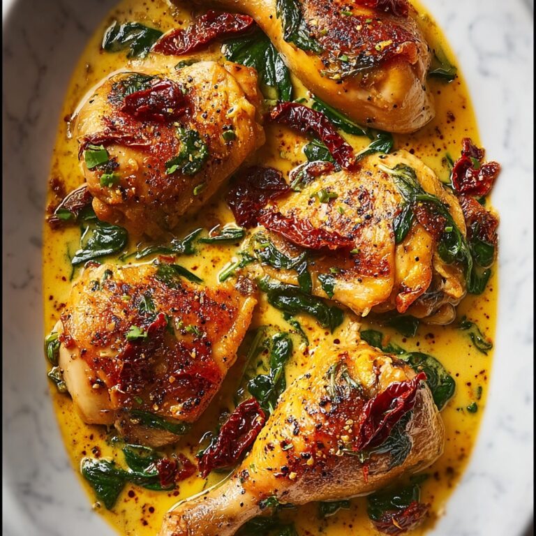 Smothered Baked Chicken with Creamed Spinach and Sun-Dried Tomatoes Recipe