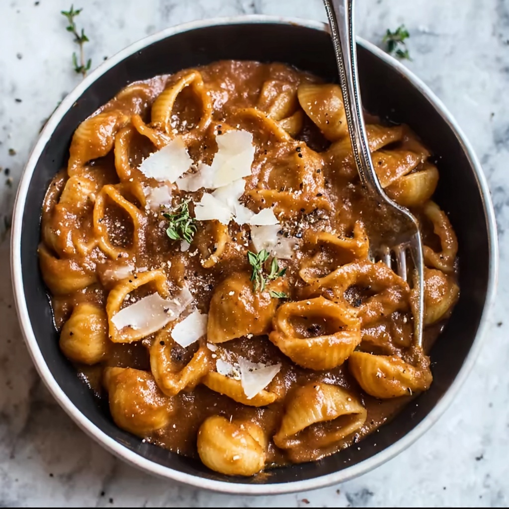 One Pot French Onion Pasta Recipe - Recipe Image