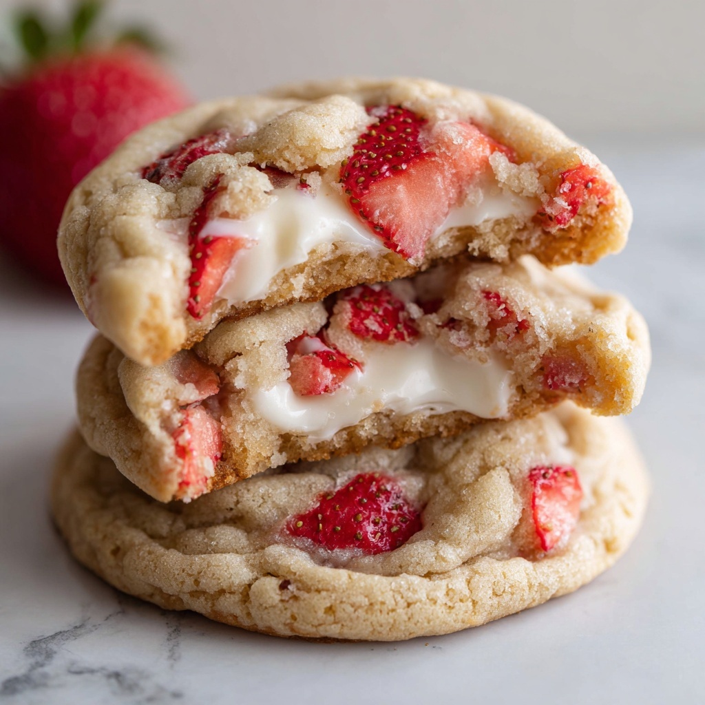 Strawberry Cheesecake Stuffed Cookies Recipe - Recipe Image