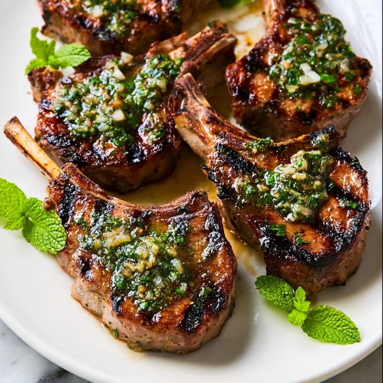 Lamb Chops with Garlic Mint Sauce Recipe
