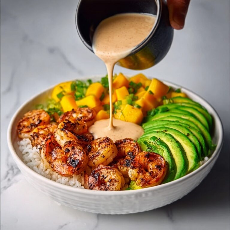 Shrimp Avocado Bowls with Mango Salsa & Lime Chili Sauce Recipe