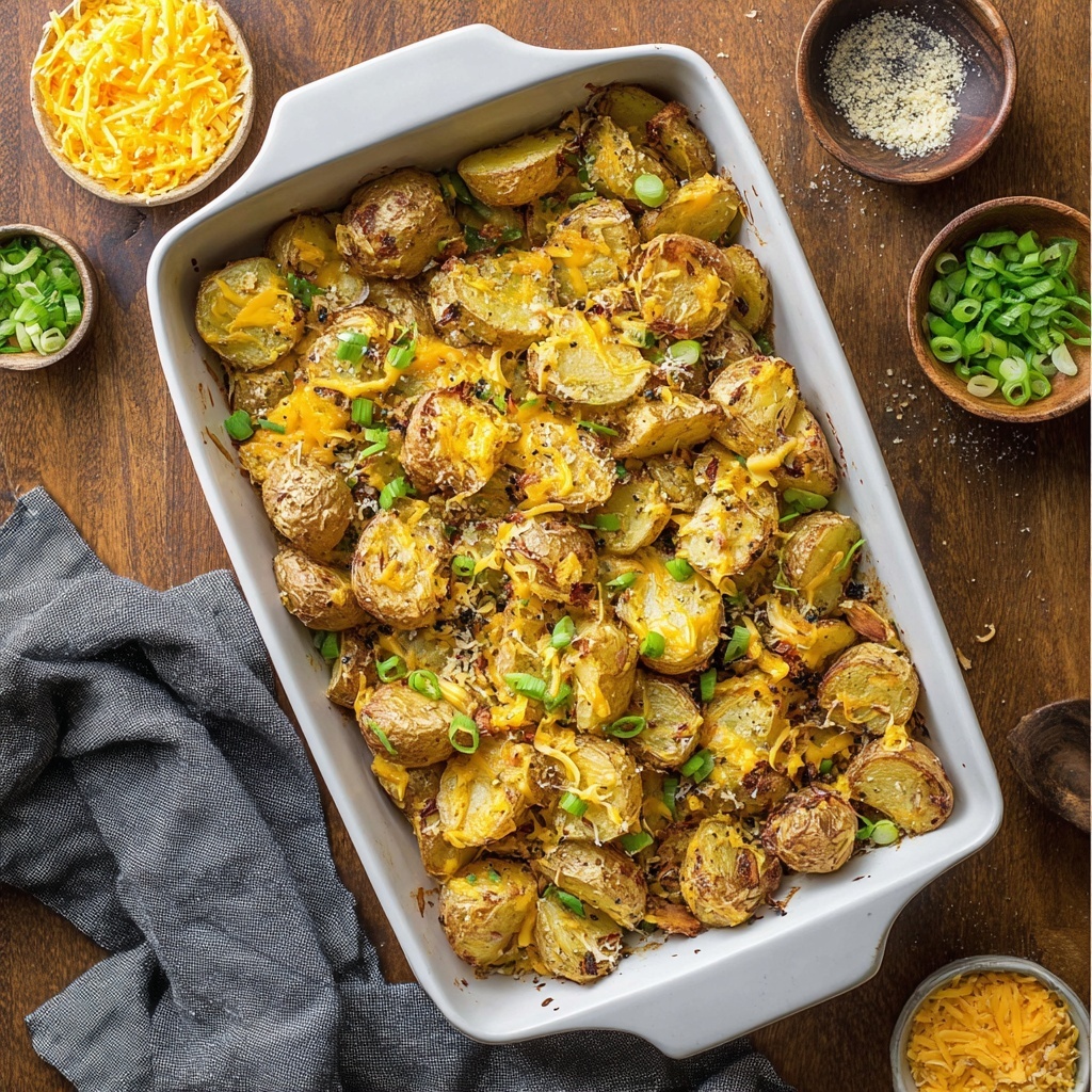 Cheesy Ranch Roasted Potatoes with Green Onion Garnish Recipe - Recipe Image