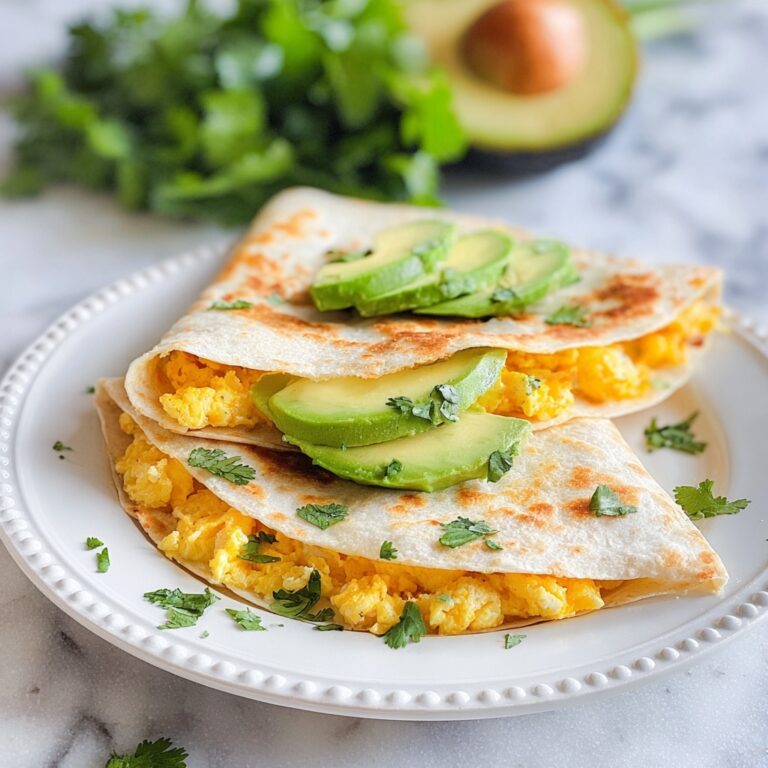 Egg & Avocado Breakfast Quesadilla Recipe