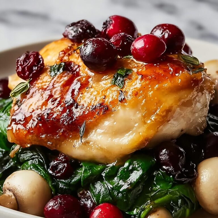 Cranberry & Spinach Stuffed Chicken Breasts with Brie Recipe