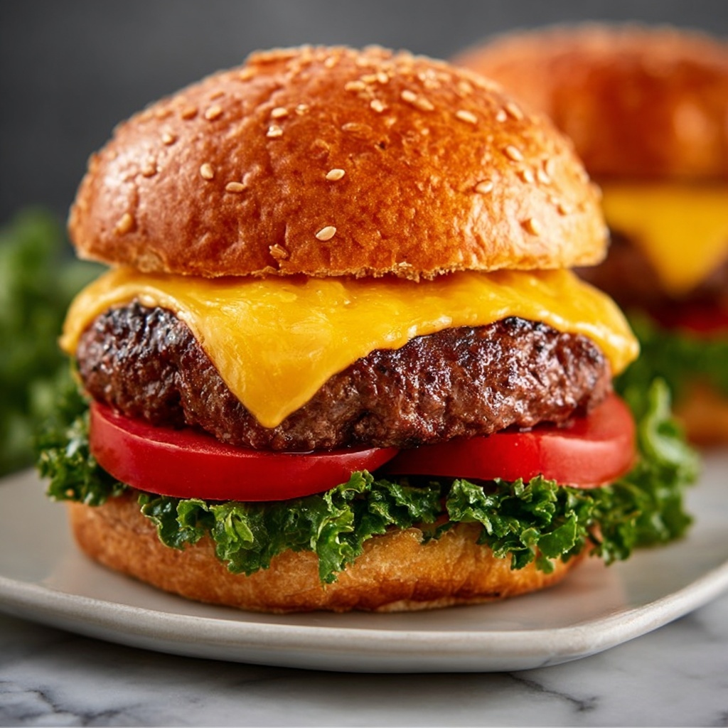 Juicy Teriyaki Parmesan Burgers with American Cheese Recipe - Recipe Image