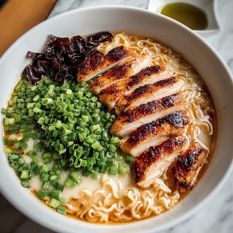 Fiery Chicken Ramen with Creamy Garlic Sauce Recipe