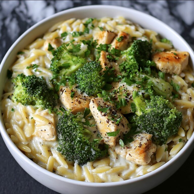 Cheesy Chicken Broccoli Orzo Recipe