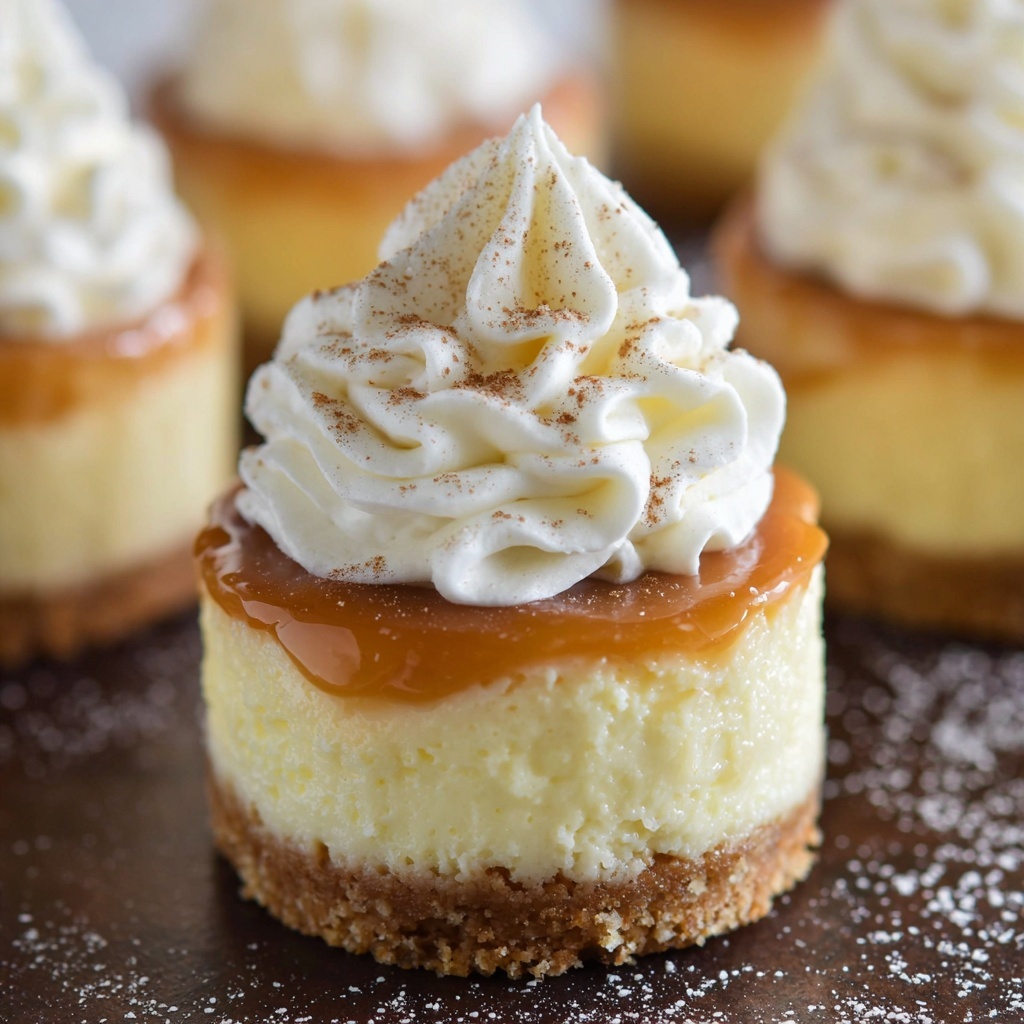 Mini Cheesecakes with Caramel Sauce Recipe - Recipe Image