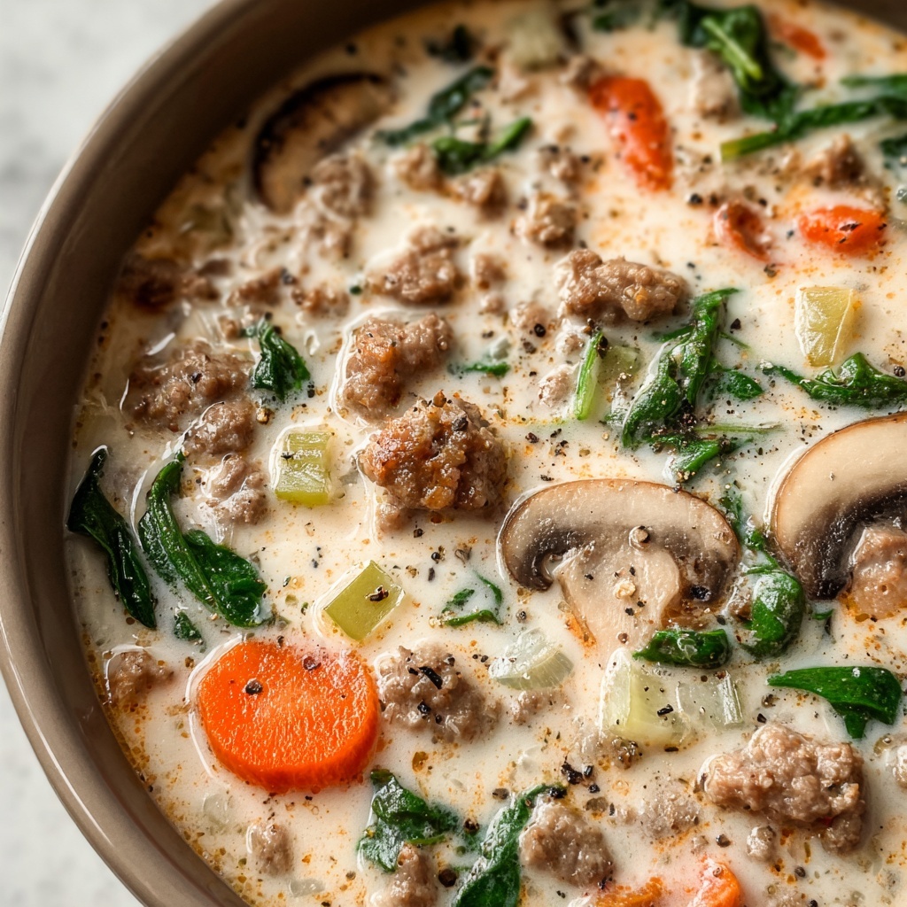 Creamy Parmesan Italian Sausage Soup Recipe - Recipe Image