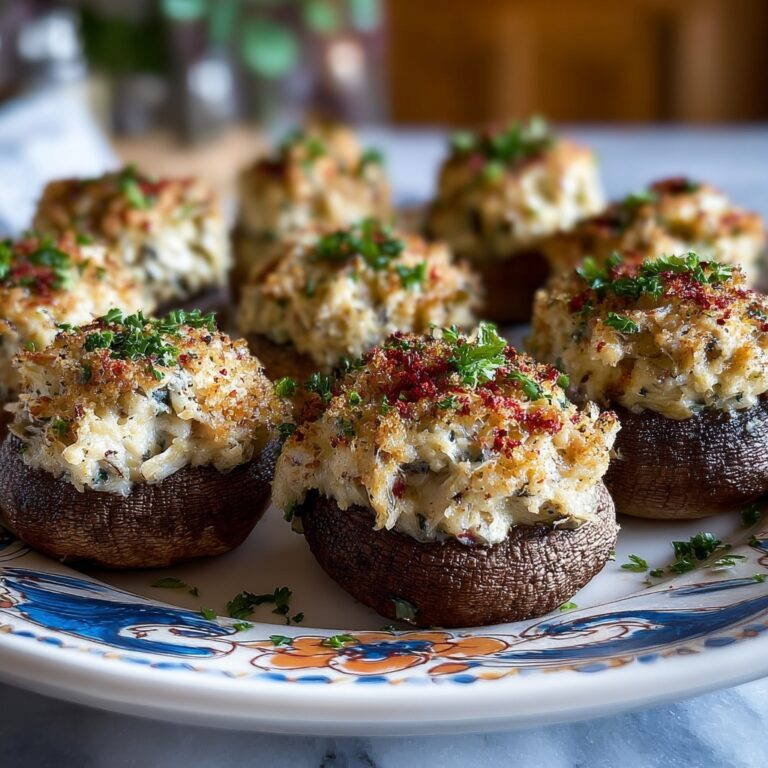 Creamy Garlic Crab-Stuffed Mushrooms Recipe