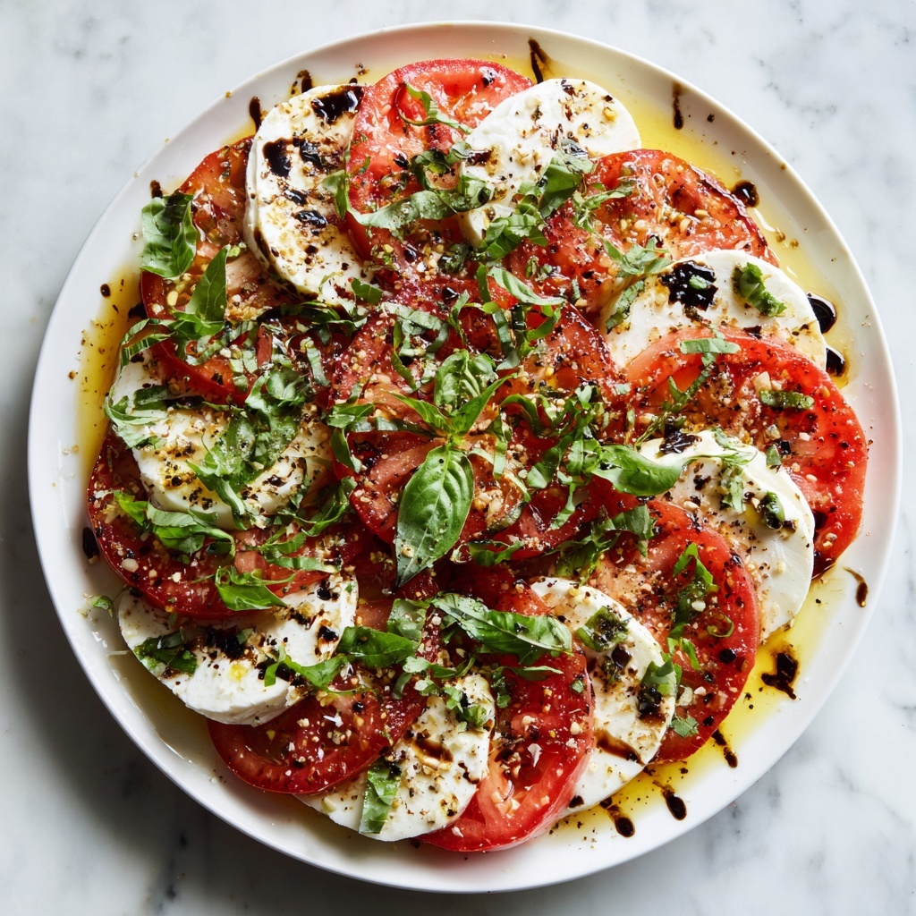 Fresh Caprese Salad with Tomatoes, Mozzarella, and Basil Recipe - Recipe Image