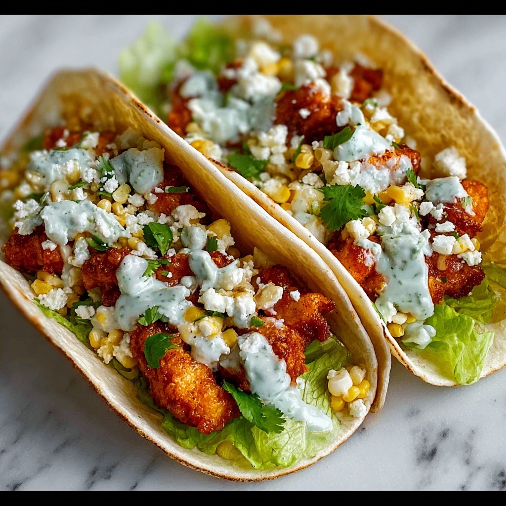 Fried Chicken Street Corn Tacos Recipe - Recipe Image