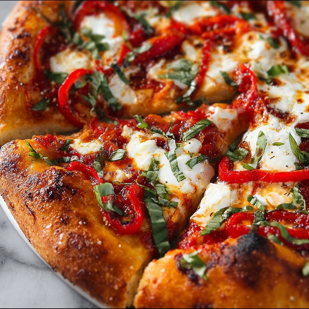 Calabrian Chili Roasted Red Pepper Pizza Recipe - Recipe Image
